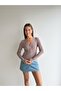 Front Buttoned Glittery V-Neck Cardigan - 5