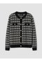 Zero Roba Collar Checkered Embroidered Women's Knitwear Cardigan for Style Enthusiasts from Uzg Store - 6
