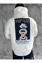 White Hooded Oversize Premium Simplicity Snake Print Sweatshirt