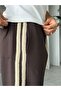 Straw Stripe Design Baggy Tracksuit W Brown - 5