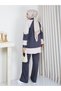 Double Suit with Sudem Garnish and Collar Detail with Zipper - 4