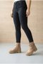 Hernisa Women's Boots&Booties with Straps and Buckles Nude Leather - 3