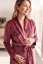 Viola Velvet Long Sleeve Belted Adjustable Waist Maternity and Postpartum Pajama Set - 4