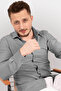 Gray Patterned Slimfit Shirt - 4