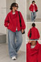 Kırmızı Oversize Bomber Ceket