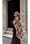 Floral Patterned Women's Shawl – Elegant Patterned Casual Shawl in Brown and Beige Tones