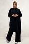 68102 Plus Size Ribbed Modal Tunic in Own Fabric - Black