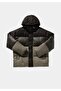 Regular Fit Removable Hooded Zippered Lined Men's Green Coat - 6