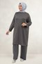 68102 Large Size Ribbed Modal Tunic in Own Fabric - Anthracite