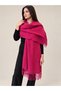 Fuchsia 200X70 cm Women's Soft Textured Tasseled Solid Color Shoulder Shawl Sal1333