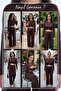 Women's Draped Crop Blouse and Tie Detail Wide Leg Pants Set Brown, Black - 8
