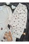 Ecru Squirrel Patterned Cotton Pajama Set - 7