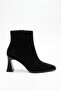 Women's Thick Heeled Pointed Toe Casual Boots with Sewing Detail