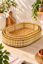 3-Piece Wicker Bamboo Tray Organizer Multi-Purpose