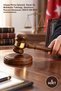 5 Pieces of Judge's Gavels – Wood with Brass Engraving, Gavel and Court Gavel, Ceremony Presentation Accessory 30X10 cm 9070