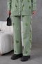Women's Embroidered Knitwear Cardigan Pants Bottom Top Double Set - 7