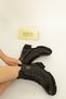1409 Eren Shoes&Bag Genuine Leather Antique Buckle Detailed Daily Comfortable Serrated Non-Slip Sole Lace-Up-Zipper Boots Real Leather Black - 4
