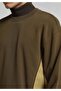 Relaxed Fit Round Neck Plain Men's Green Sweatshirt - 4