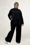 67082 Plus Size Skirt and Oval Cut Modal Trousers Set - Black