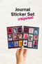 Journal 2-Piece Sticker Set – Vintage Stamp Themed Decorative Labels