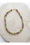 Natural Stone Necklace with Jade, Pink Tourmaline, and Dalmatian Jasper Detail - 2