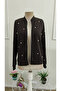 Women's Long Sleeve Front Zipper Pearl Short Modal Jacket - 5