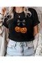 Pumpkin Printed Halloween T-Shirt - 2