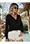 Women's long sleeve crew neck sandy blouse - 2