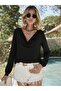 Women's long sleeve crew neck sandy blouse - 3