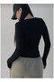 Women's 2-Piece Black Burgundy Round Neck Camisole Basic Blouse - 3