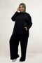 67082 Plus Size Skirt and Oval Cut Modal Trousers Set - Black - 3