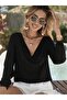 Women's long sleeve crew neck sandy blouse - 4