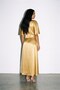 Mustard Collar Accessory Detailed Short Sleeve Long Dress - 4