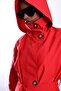 Red Belted Stand Collar Trench Coat - 6