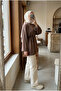 Women's Oversize Lace-Up Long Tunic 75 cm - 3