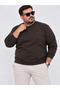 Large Size Crew Neck Long Sleeve Ribbed Men's Sweatshirt