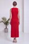 Women's V-Neck Thick Strap Ribbed Knit Midi Dress Red, Burgundy, Gray, Black, Green - 7
