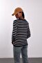 Navy Blue Striped Mercerized Knitwear 261135 - 6