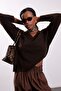 Brown V-Neck Knitwear Sweater - 3