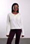 Ecru Buttoned Crew Neck Knitwear 251372 - 4