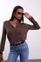 Brown Buttoned Crew Neck Knitwear 251372 - 2