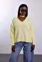 Yellow V-Neck Knitwear Sweater - 4