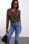 Brown Buttoned Crew Neck Knitwear 251372 - 3