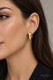 Corner Cut 9mm X 2mm Gold Interlocking Hoop Earrings - 2