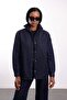 Navy Blue Striped Shirt Jacket 8417 - 4