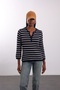 Navy Blue Striped Mercerized Knitwear 261135 - 4
