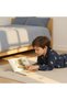 Teddy Bear Patterned, Striped, Detailed Suede Fabric Children's Pajama Set - 7