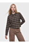 Esvab • Modern & Distinctive Checkered Embroidered Loose Fit Women's Lumberjack Shirt