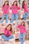 Ss Gi̇yi̇m Girls' Fuchsia Hooded Printed Sweatshirt – Long Sleeve Casual Children's Clothing with Kangaroo Pocket - 2