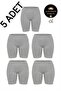 Women's 5-Pack Gray Cotton Plus Size Elastic-Cuff Mother's Long Underpants - Special Production with Sleep Band Gift
